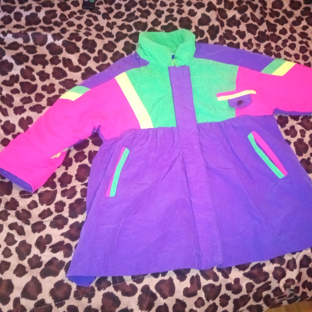 Vibrant Multicolor Vintage Kids Puffer Jacket